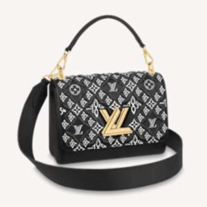 Louis Vuitton LV Women Since 1854 Twist MM Handbag Gray Embroidered Calfskin | AlmaBagz