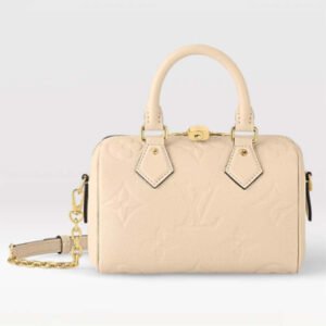Louis Vuitton LV Women Speedy Bandoulière 20 Crème Beige Embossed Grained Cowhide Leather | AlmaBagz