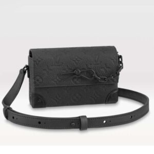 Louis Vuitton LV Unisex Steamer Wearable Wallet Black Embossed Cowhide Leather | AlmaBagz
