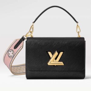 Louis Vuitton LV Women Twist MM Black Epi Grained Leather | AlmaBagz