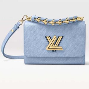 Louis Vuitton LV Women Twist MM Bleu Nuage Blue Epi Grained Smooth Cowhide Leather | AlmaBagz