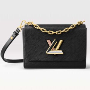 Louis Vuitton LV Women Twist MM Handbag Black Epi Grained Cowhide | AlmaBagz