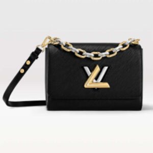 Louis Vuitton LV Women Twist MM Handbag Black Epi Grained Smooth Cowhide Leather | AlmaBagz