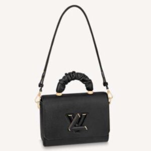 Louis Vuitton LV Women Twist MM Handbag Black Taurillon Leather Smooth Calfskin | AlmaBagz