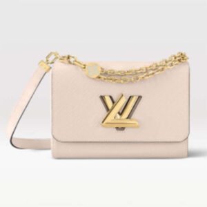 Louis Vuitton LV Women Twist MM Handbag Quartz White Epi Grained Leather | AlmaBagz