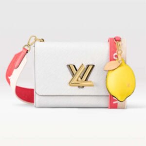Louis Vuitton LV Women Twist MM Lemon Handbag White Epi Grained Cowhide | AlmaBagz