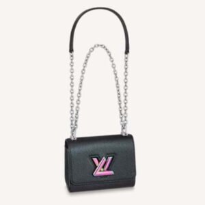 Louis Vuitton LV Women Twist Mini Handbag Iridescent Black Taurillon leather | AlmaBagz