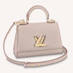 Louis Vuitton LV Women Twist One Handle BB Handbag Greige Grey Taurillon | AlmaBagz