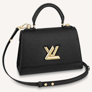 Louis Vuitton LV Women Twist One Handle PM Handbag Black Taurillon Cowhide | AlmaBagz