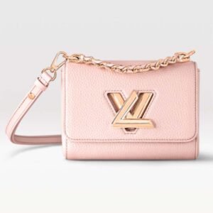 Louis Vuitton LV Women Twist PM Handbag Pink Grained Calfskin Leather | AlmaBagz
