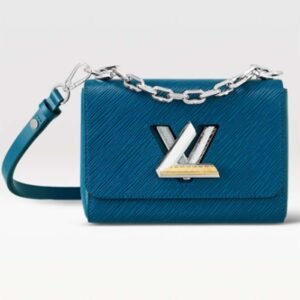 Louis Vuitton LV Women Twist PM Handbag Toledo Blue Epi Grained Cowhide | AlmaBagz