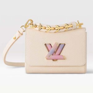 Louis Vuitton LV Women Twist PM Quartz White Epi Grained Cowhide Leather | AlmaBagz