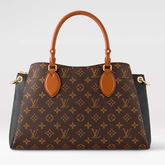 Louis Vuitton LV Women Vendôme MM Black Cowhide Leather Monogram Coated Canvas | AlmaBagz