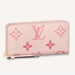 Louis Vuitton LV Women Zippy Wallet Pink Monogram Empreinte Embossed Supple Grained Cowhide Leather | AlmaBagz
