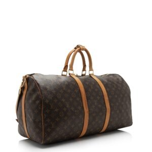 Louis Vuitton Monogram Canvas Keepall Bandouliere 55 Duffle Bag | AlmaBagz