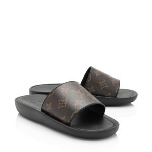 Louis Vuitton Monogram Canvas Sunbath Slide Sandals - Size 6 / 36 (SHF-Dsl8Xt) | AlmaBagz