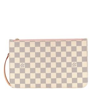 LOUIS VUITTON Damier Azur Neverfull MM GM Pochette Rose Ballerine | AlmaBagz