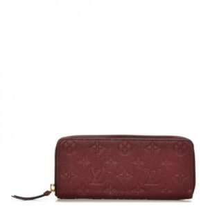 Louis Vuitton Clémence Wallet Monogram Empreinte Leather Raisin | AlmaBagz