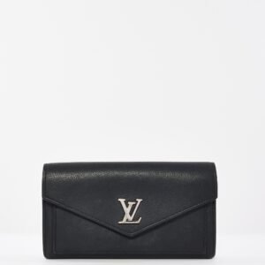Louis Vuitton Black Leather MyLockMe Long Wallet | AlmaBagz