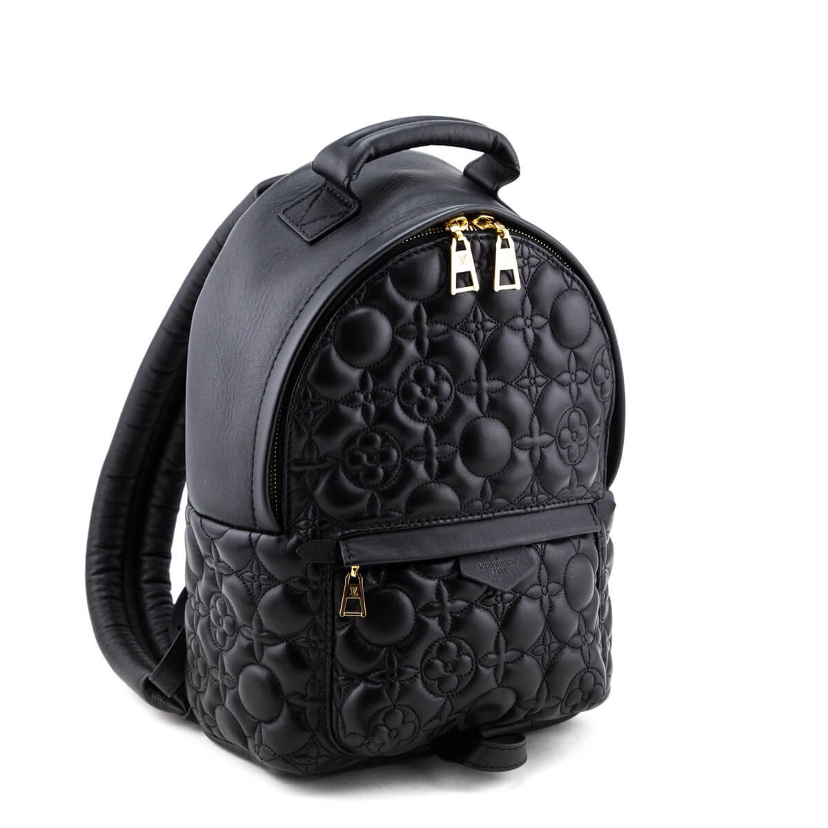 Louis Vuitton Black Lambskin Malletage Flower Palm Springs PM | AlmaBagz