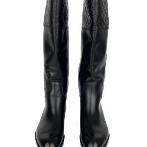 Louis Vuitton Black Monogram Embossed Riding Boots 36 | AlmaBagz