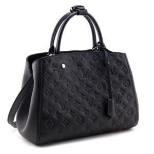 Louis Vuitton Black Monogram Empreinte Montaigne MM | AlmaBagz