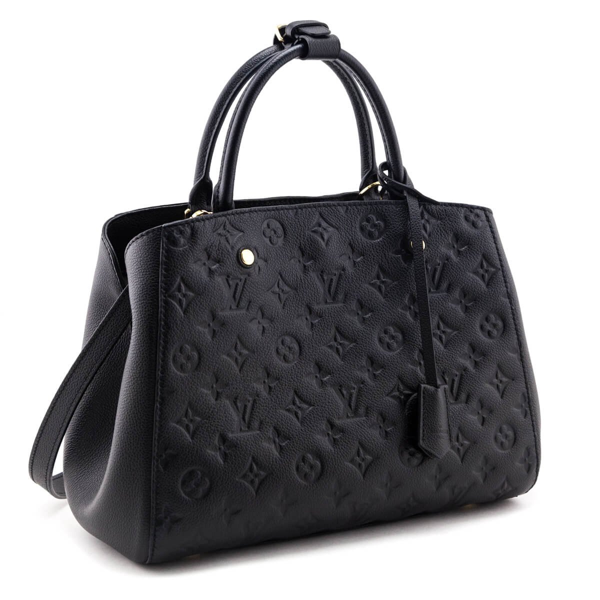 Louis Vuitton Black Monogram Empreinte Montaigne MM | AlmaBagz