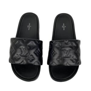 Louis Vuitton Black Platform Slides 39 | AlmaBagz