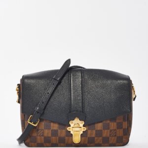 Louis Vuitton Damier Ebene & Black Leather Clapton Crossbody Bag PM | AlmaBagz