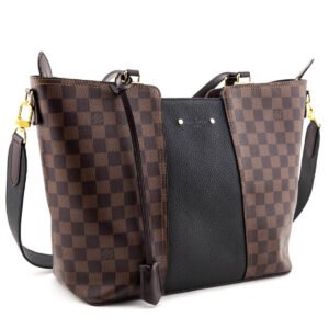 Louis Vuitton Damier Ebene & Black Taurillon Jersey Tote | AlmaBagz