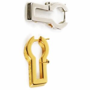 Louis Vuitton Gold & Silver Twin Locks Earrings | AlmaBagz