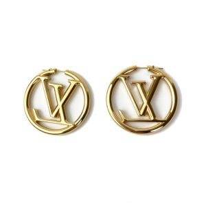 Louis Vuitton Louise Gold Hoop Earrings | AlmaBagz
