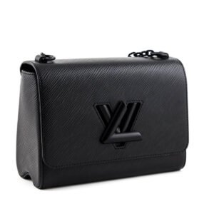 Louis Vuitton Matte Black Epi Twist Shoulder Bag MM | AlmaBagz
