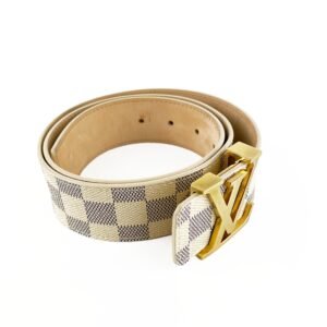 Louis Vuitton Azur Damier White Monogram Belt | AlmaBagz