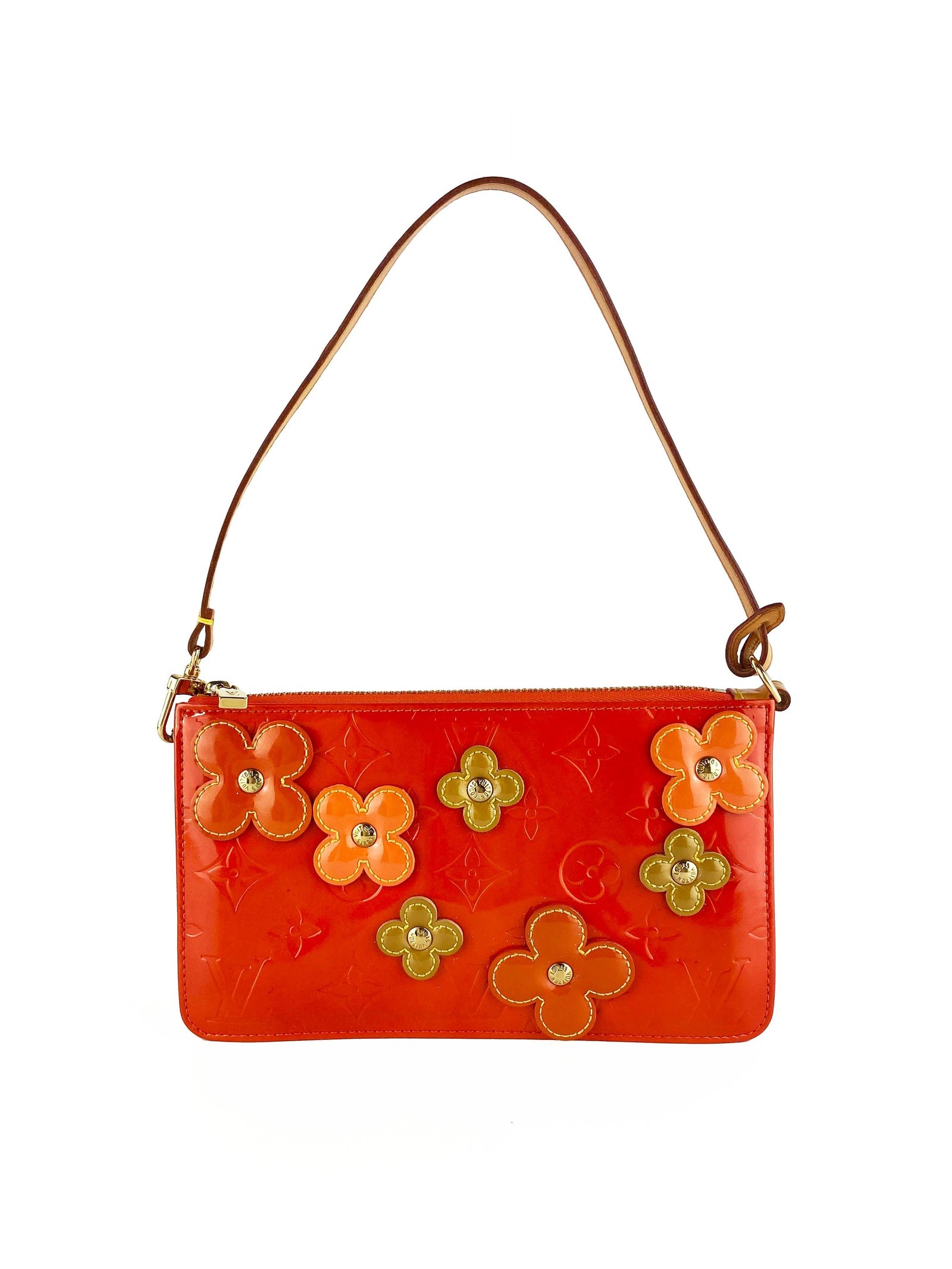 Louis Vuitton Orange Lexington Fleurs Pochette Bag | AlmaBagz