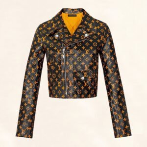 Louis Vuitton Monogram Printed Leather Biker Jacket 1A4Z18 | AlmaBagz