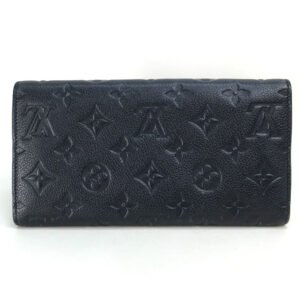 LOUIS VUITTON Long Wallet Purse M60258 Monogram Ann Platt Leather Navy Monogram Ann Platt Portefeuille Villetuoz Women Used | AlmaBagz