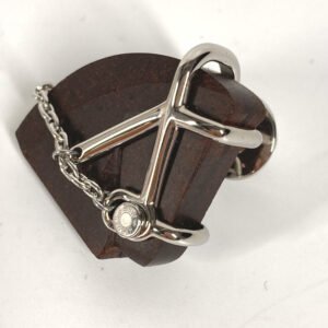 HERMES Brooch H077351FP01 Wood Brown horse cheval Badge Cheval Vulcanium Women Used | AlmaBagz