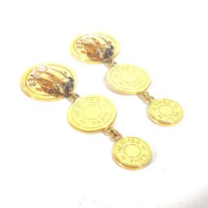 HERMES Earring metal gold 3 Series Women Used | AlmaBagz