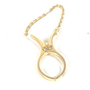 HERMES Glove holder metal gold Philo Glove Holder Women Used | AlmaBagz