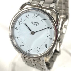HERMES Watches Quartz Stainless Steel Silver Arceau blue dial Women Used | AlmaBagz