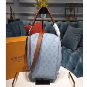 Louis Vuitton Girolata Handbag Mahina Bleu Horizon Pumpkin | AlmaBagz