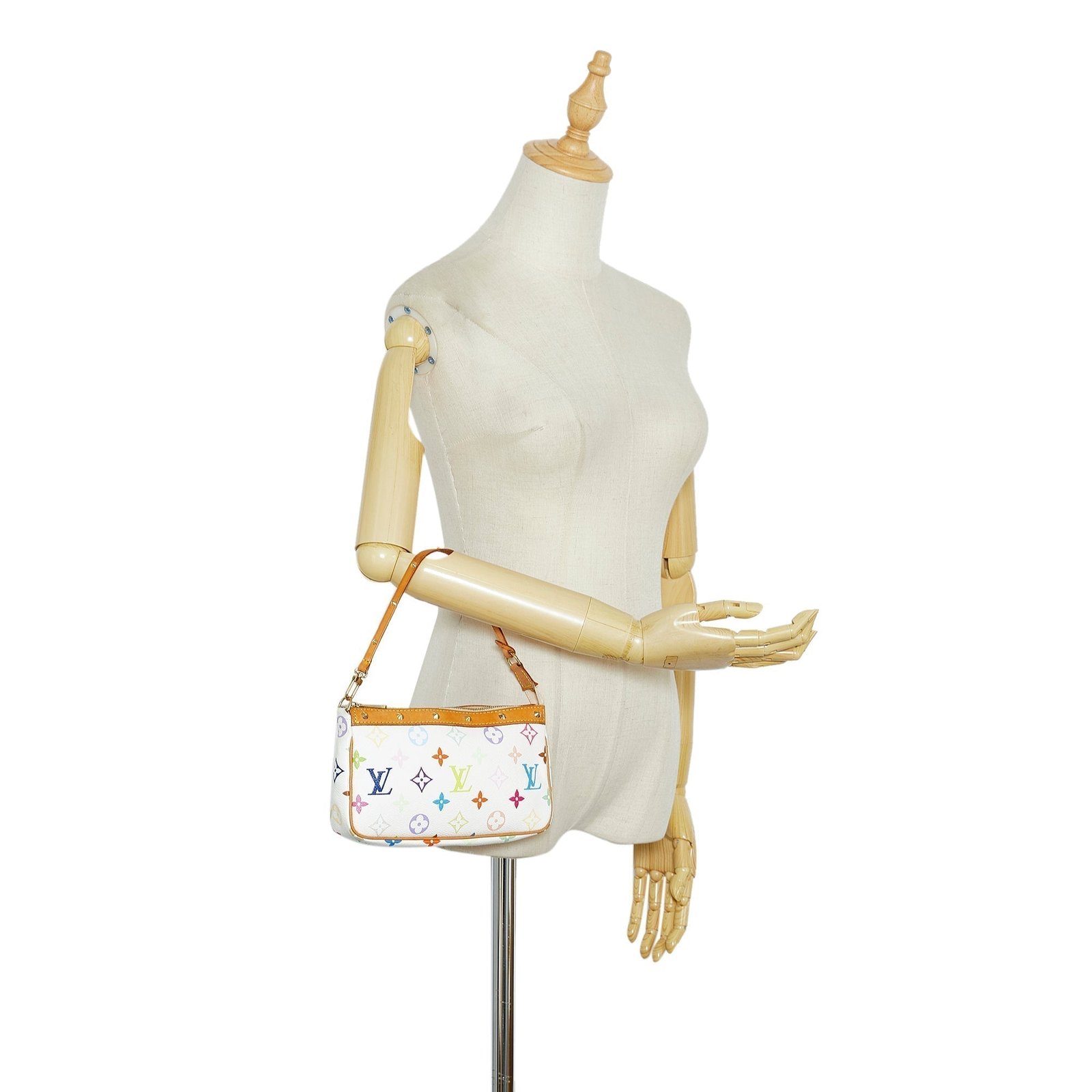 LOUIS VUITTON Monogram Multicolore Pochette Accessoires White | AlmaBagz