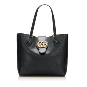 Gucci Dahlia Double G Tote Small Black | AlmaBagz