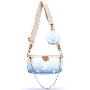 LOUIS VUITTON M57633 MULTI POCHETTE ACCESSORIES BLUE GIANT MONOGRAM CANVAS, WITH STRAP, CHAIN, DUST COVER & BOX | AlmaBagz