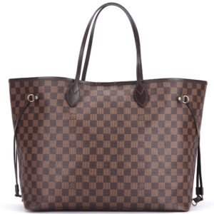 LOUIS VUITTON N41357 NEVERFULL (FL3171) GM SIZE DAMIER EBÈNE CANVAS GOLD HARDWARE, NO DUST COVER | AlmaBagz