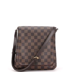 LOUIS VUITTON N51302 MUSETTE DAMIER EBENE CANVAS CROSSBODY (TH3089), NO DUST COVER | AlmaBagz