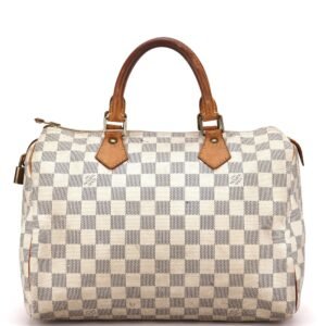 LOUIS VUITTON SPEEDY 30 (SP3130) DAMIER AZUR CANVAS GOLD HARDWARE, WITH LOCK, NO KEYS & DUST COVER | AlmaBagz