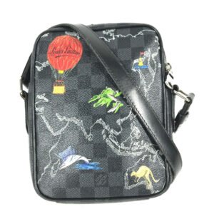 LOUIS VUITTON Shoulder Bag Graphite canvas black Damier Graphite Map Danube PM NM mens Used | AlmaBagz