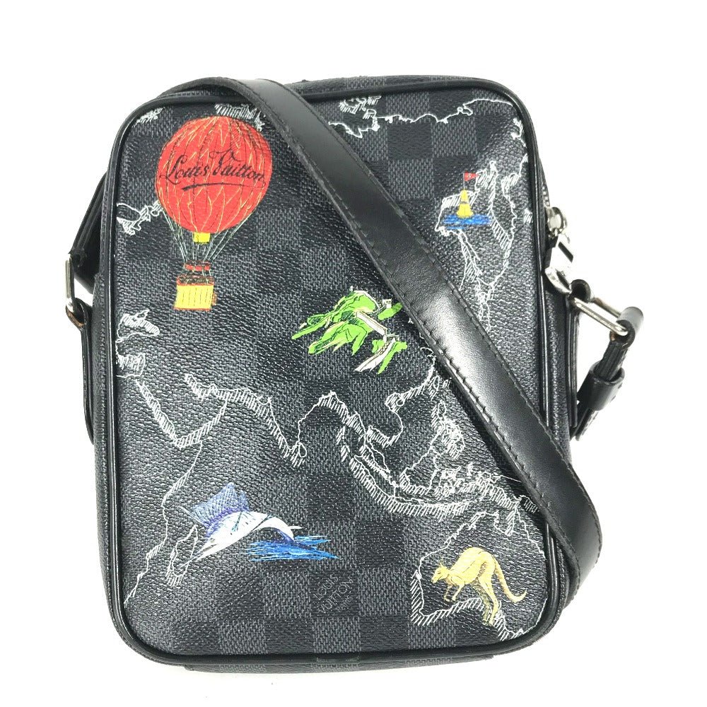 LOUIS VUITTON Shoulder Bag Graphite canvas black Damier Graphite Map Danube PM NM mens Used | AlmaBagz